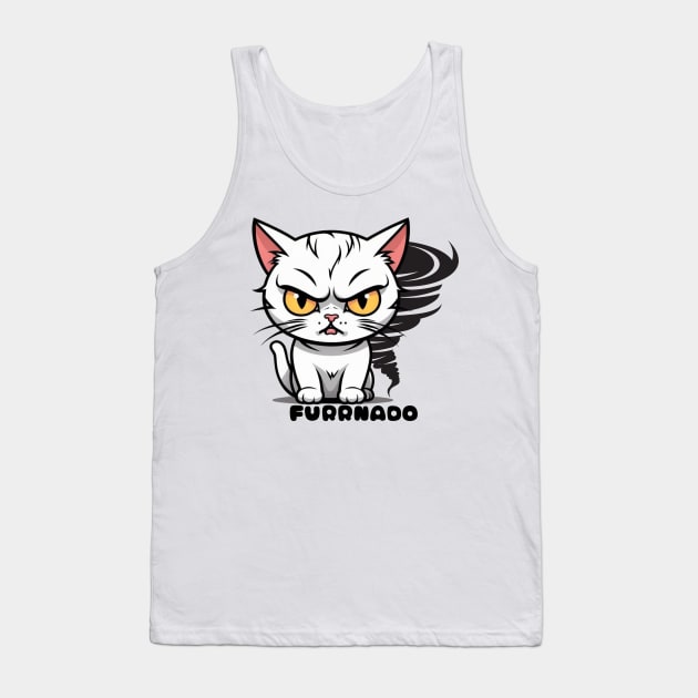 CUTE ANGRY CAT/FURRNADO Tank Top by Craftycarlcreations